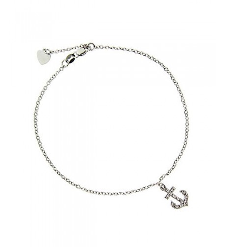 Sterling Silver Anchor Charm Bracelet