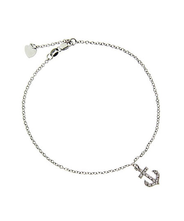 Sterling Silver Anchor Charm Bracelet