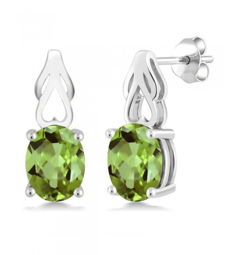 Sterling Peridot Gemstone Birthstone Earrings