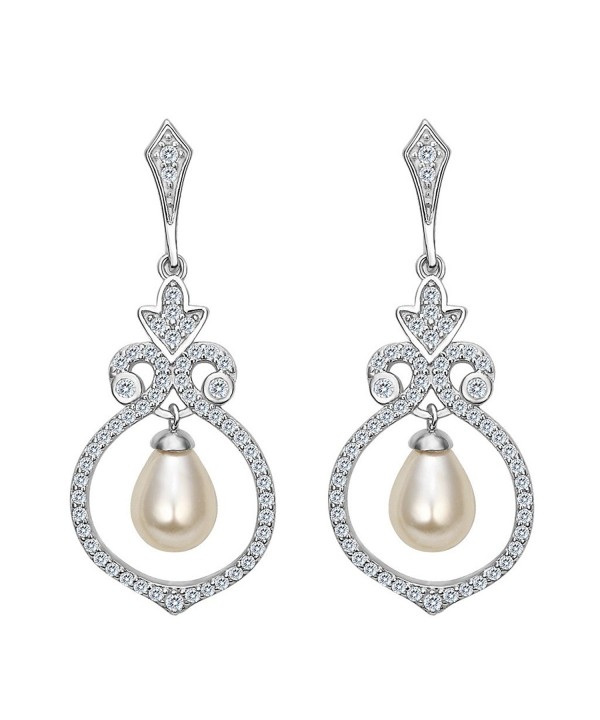 EVER FAITH Sterling Simulated Chandelier EVER FAITH Sterling Simulated Chandelier