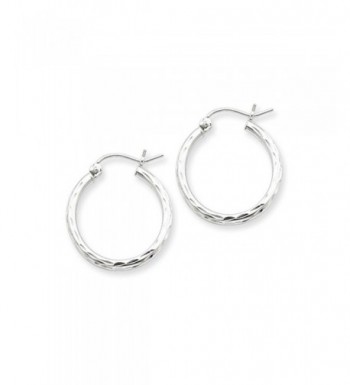 Diamond Polished Sterling Silver Hoops