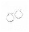 Diamond Polished Sterling Silver Hoops