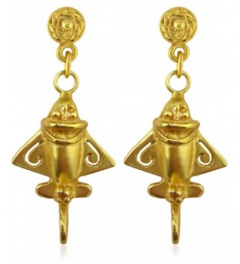 Pre Columbian Plated Ancient Aircraft Earrings
