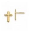 Yellow Polished Cross Screwback Earrings