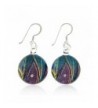 Sterling Painted Multi colored Peacock Earrings