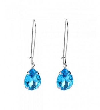 EVER FAITH Austrian Aquamarine Silver Tone