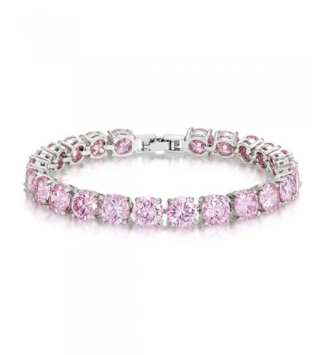 Tennis Bracelet Eternity Round Pink