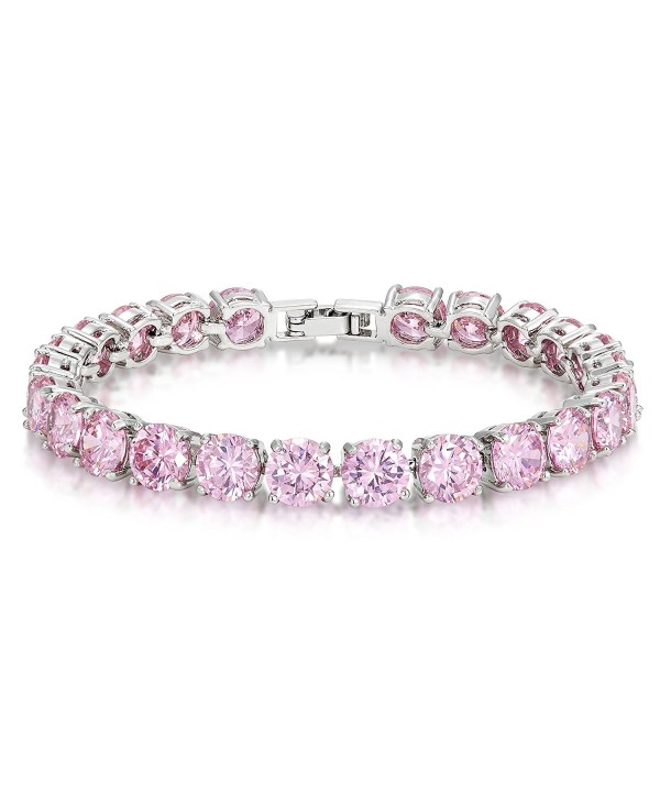 Tennis Bracelet Eternity Round Pink