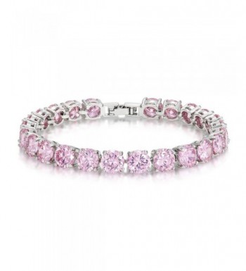 Tennis Bracelet Eternity Round Pink