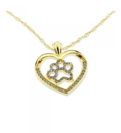 Necklace Lovers Gold Platinum Plated Heart Pendant