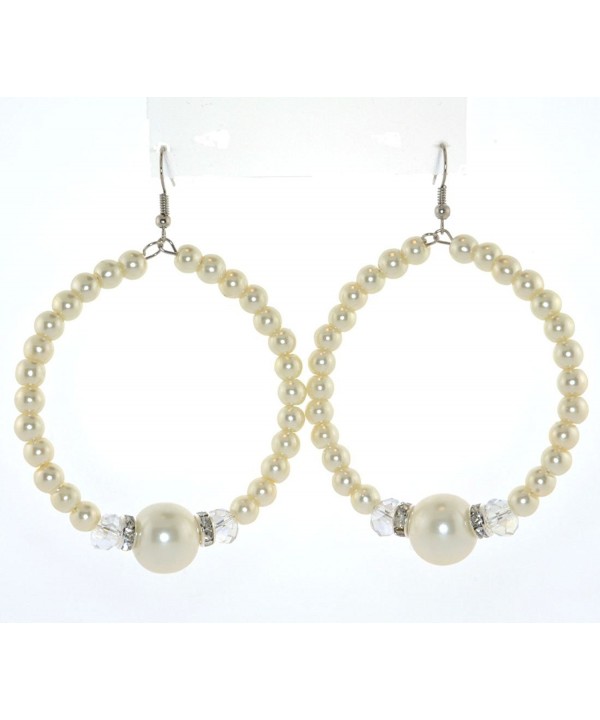 Dangle Pearl Crystal Ear wire Earrings