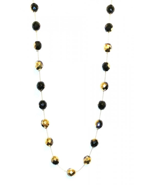 Necklace Handcrafted Ombre Goldtone Black
