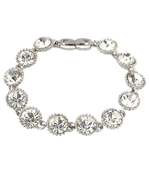 EVER FAITH Silver Tone Crystal Bracelet