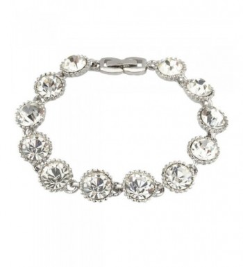 EVER FAITH Silver Tone Crystal Bracelet