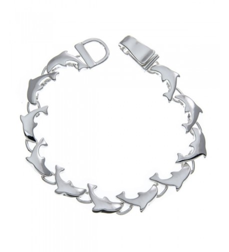 Silvertone Dolphin Magnetic Closure Bracelet