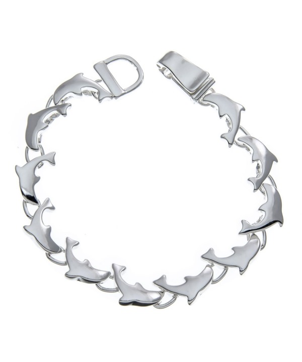 Silvertone Dolphin Magnetic Closure Bracelet