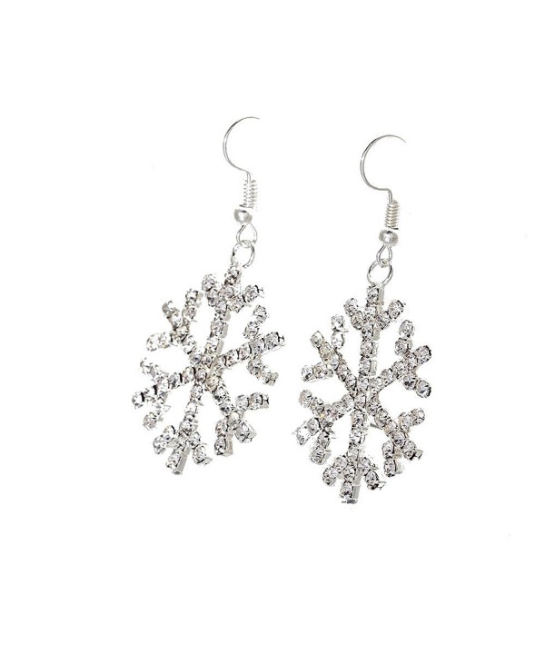 Gorgeous Silver Crystal Snowflake Earrings