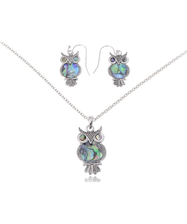 Alilang Silvery Abalone Necklace Earrings