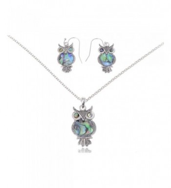 Alilang Silvery Abalone Necklace Earrings