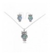 Alilang Silvery Abalone Necklace Earrings