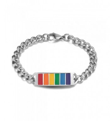 Stainless Gay Rainbow Wristband Bracelet