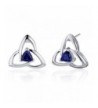 Created Sapphire Trinity Earrings Sterling