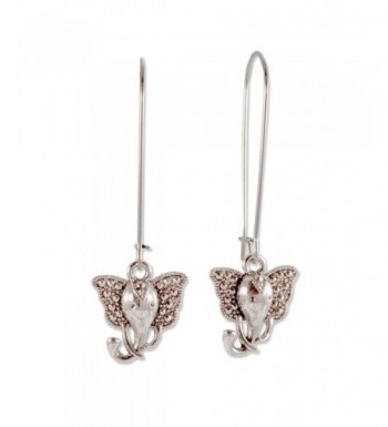 Sabai Silvertone Elephant Earrings Stainless