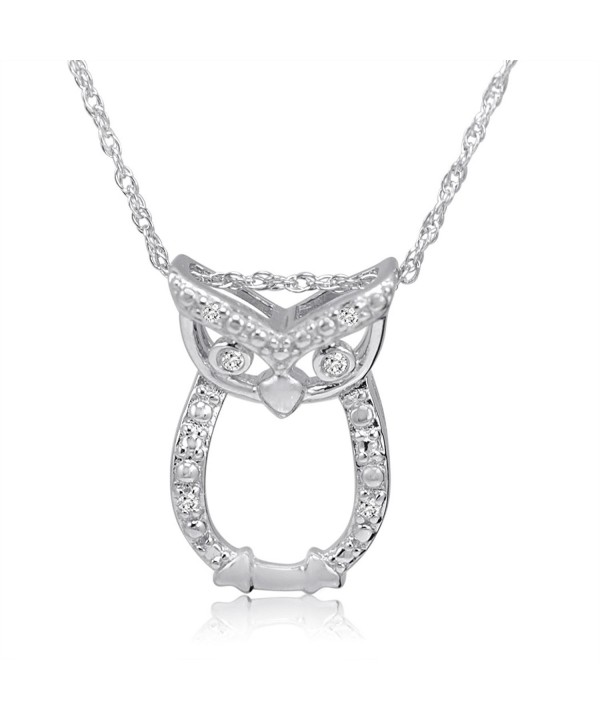 Sterling Silver Diamond Pendant Necklace 18inch