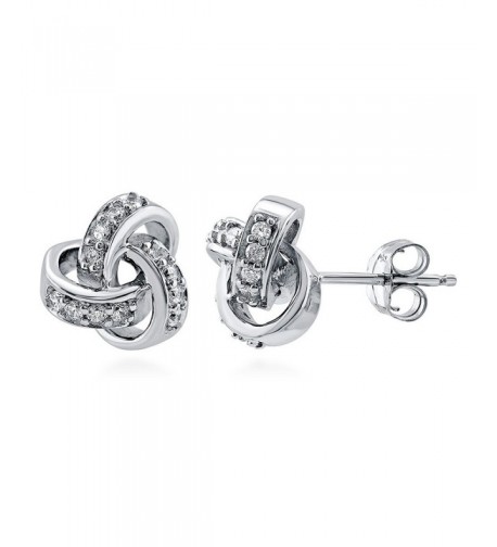 BERRICLE Rhodium Sterling Zirconia Earrings