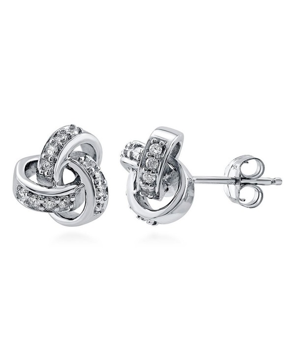 BERRICLE Rhodium Sterling Zirconia Earrings