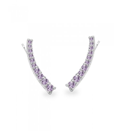 Sterling Amethyst Graduated Climber Earrings