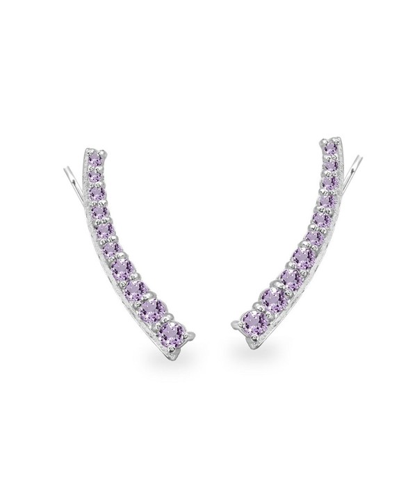 Sterling Amethyst Graduated Climber Earrings