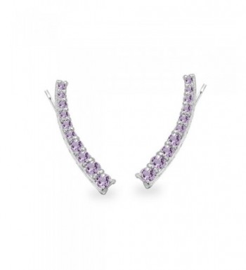 Sterling Amethyst Graduated Climber Earrings