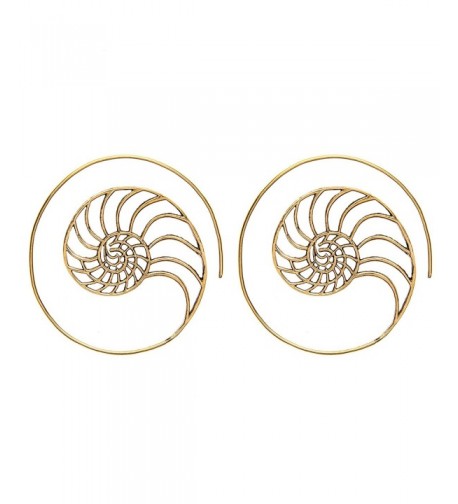 81stgeneration Womens Golden Spiral Earrings