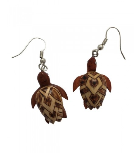 Hawaiian Wood Honu Turtle Earrings