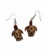 Hawaiian Wood Honu Turtle Earrings
