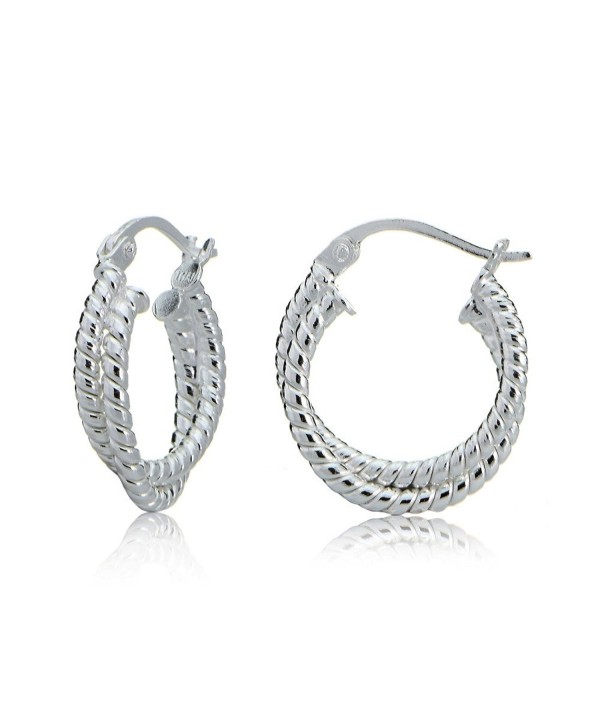 Sterling Silver Intertwining Rope Earrings