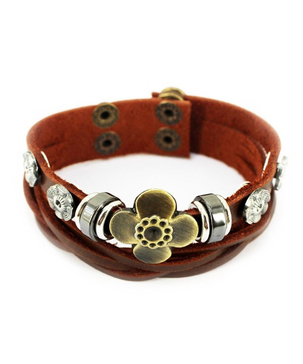 Vintage Adjustable Studded Sunflower Bracelet