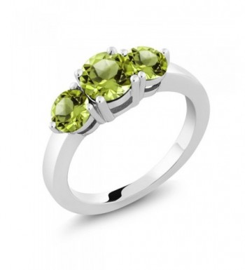 3 Stone Round Peridot Sterling Silver