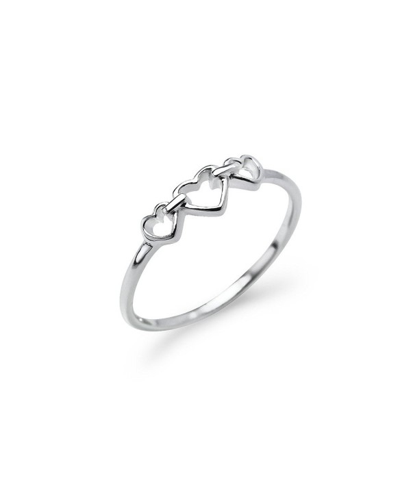 Triple Heart Interlocked Infinity Ring