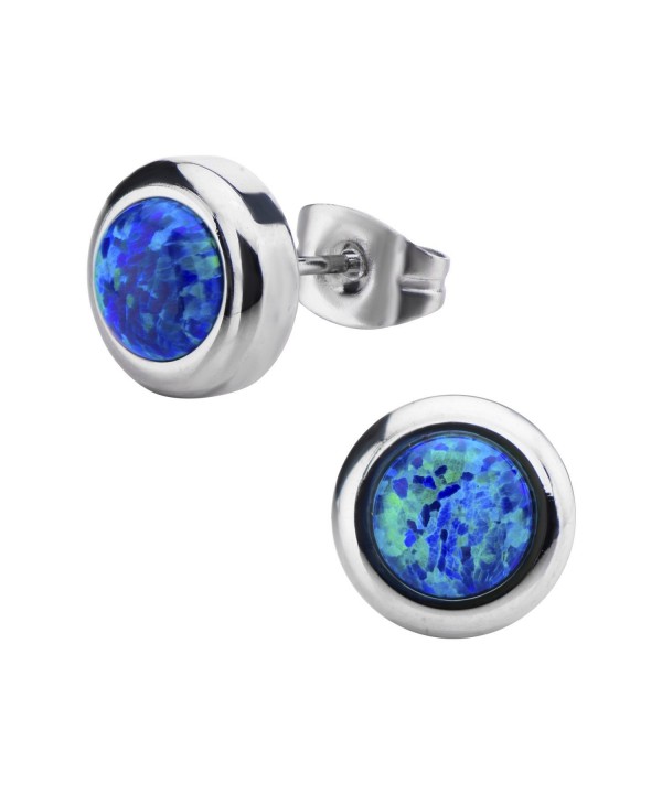 Womens Stainless Steel Synthetic Earrings