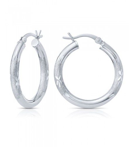 Sterling Silver Diamond Cut Earrings Diameter