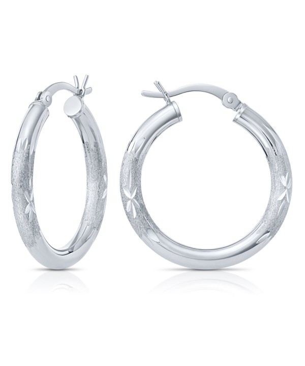 Sterling Silver Diamond Cut Earrings Diameter