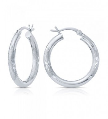 Sterling Silver Diamond Cut Earrings Diameter