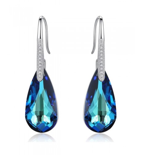 EleQueen Sterling Teardrop Earrings Swarovski