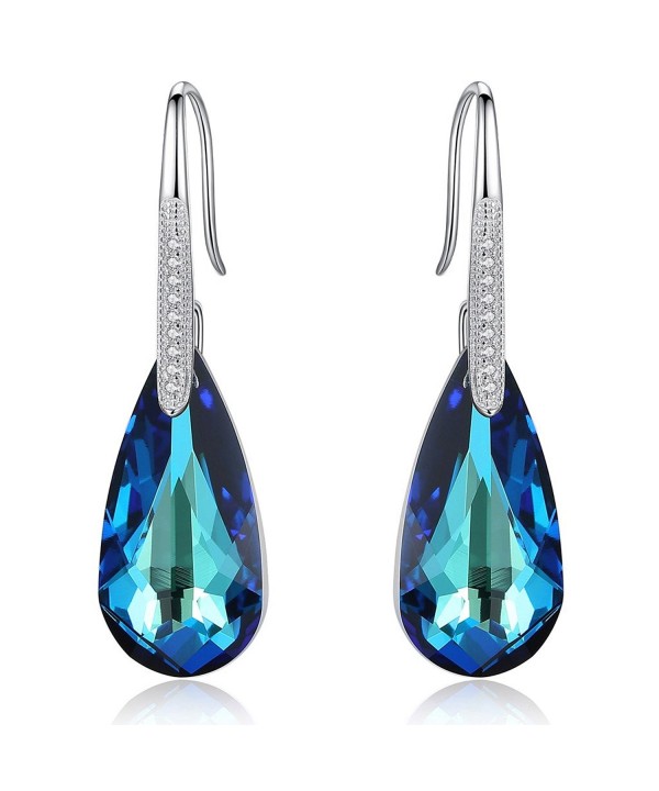 EleQueen Sterling Teardrop Earrings Swarovski