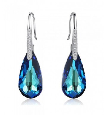 EleQueen Sterling Teardrop Earrings Swarovski