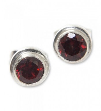 NOVICA Garnet Sterling Earrings Simplicity