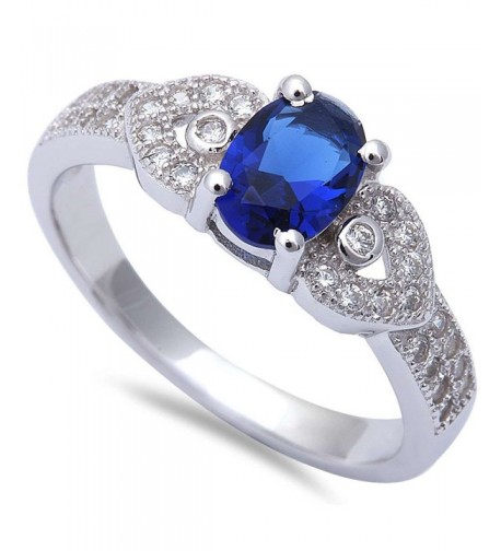 Simulated Sapphire Zirconia Fashion Sterling