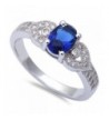 Simulated Sapphire Zirconia Fashion Sterling